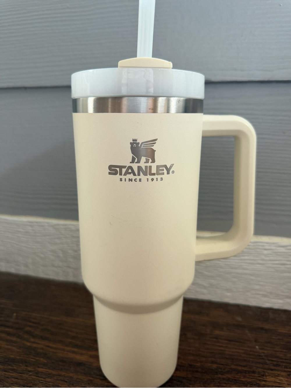 Stanley Cream Travel Mug with Handle